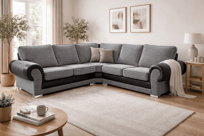 Tangent Corner Sofa - Jumbo Faux Leather